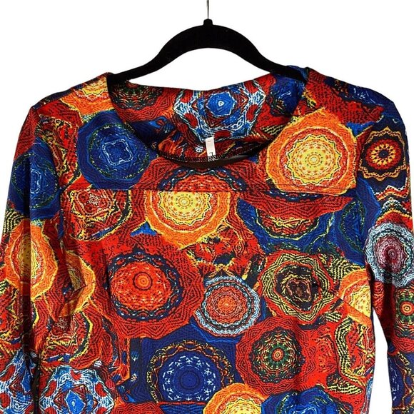 FullJion Women's Dress Tunic Large Fashionable Geometric‎ Multicolored Abstract - Picture 7 of 9